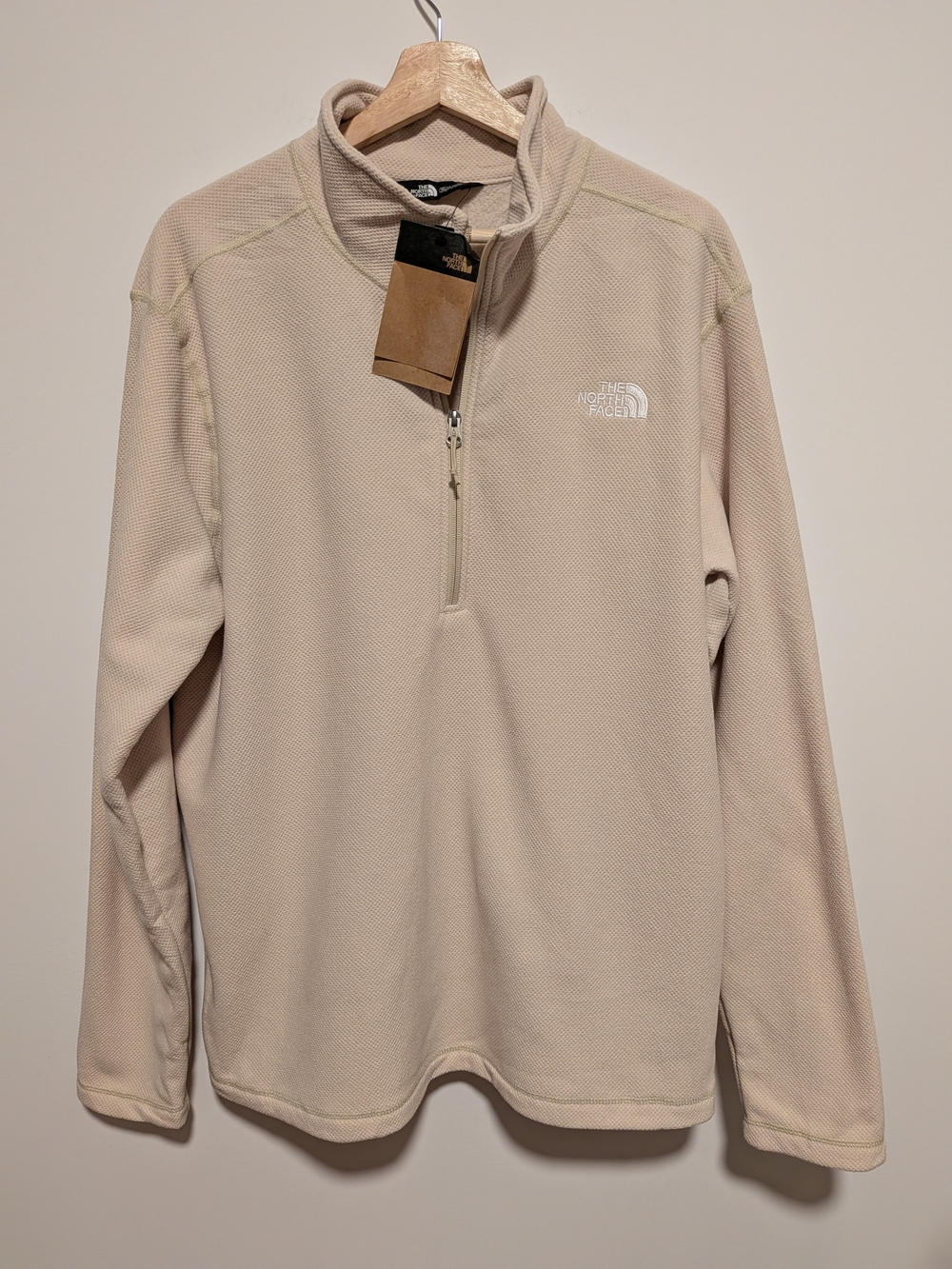The North Face Men's Textured Pine Grove 1/2 Zip Fleece Pullover Gravel Heather - Picture 2 of 8